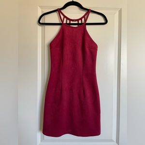 Urban Outfitters Suede Bodycon Mini Dress in Red
